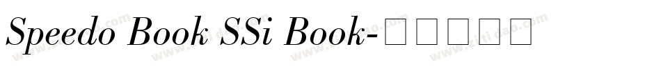 Speedo Book SSi Book字体转换